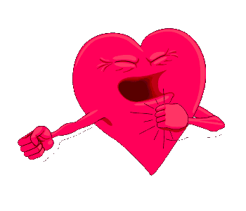Поздравление с днем святого Валентина гифкой: Сердце бьющее себя кулаками в грудь