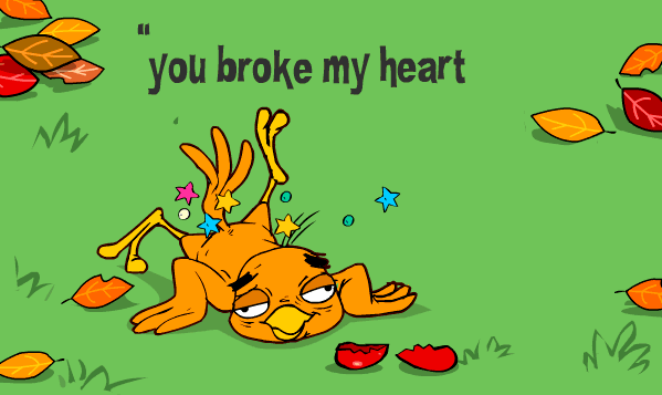 Ты разбила мне сердце - прикольная анимационная гиф открытка с Днем святого Валентина для всех влюбленных
