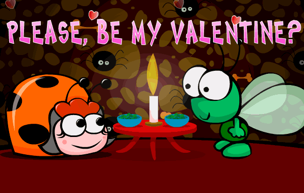 Будь моей Валентинкой! - прикольная анимационная гиф открытка на День святого Валентина