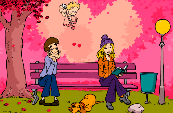 Мечтаю о тебе! - прикольная анимационная открытка гиф на День святого Валентина