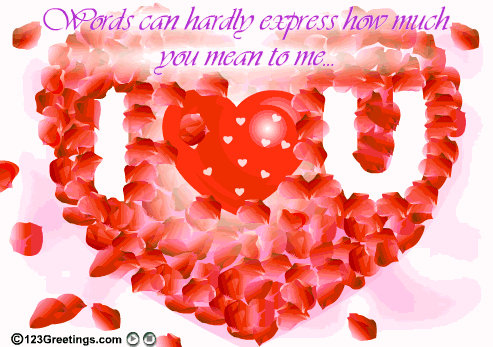 Прикольная открытка с днем святого Валентина на английском: Невозможно выразить словами, как много ты значишь для меня