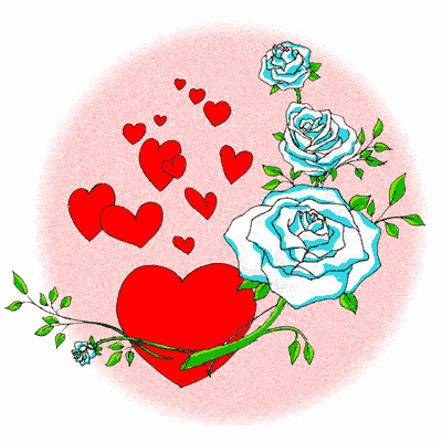 поздравительная открытка с днем святого валентина - розы, сердечки