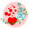 открытка с днем святого валентина - розы, сердечки